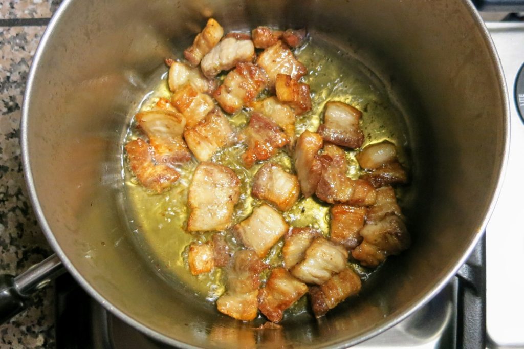 crispy pork belly for kimchi stew