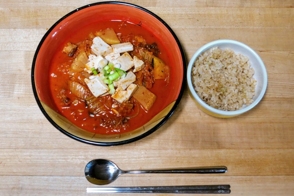 kimchi stew with rice