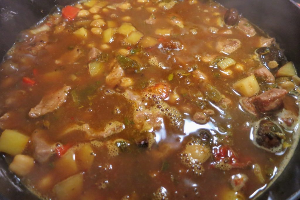 green chile stew finished