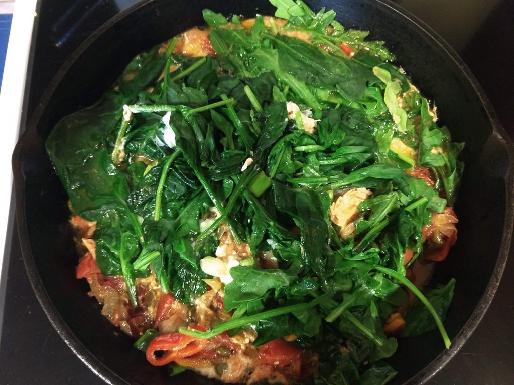 tilapia veracruz with spinach