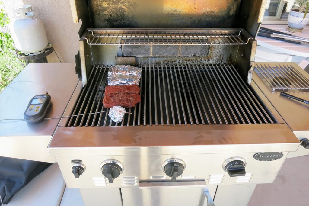 Gas grill setup for ribs