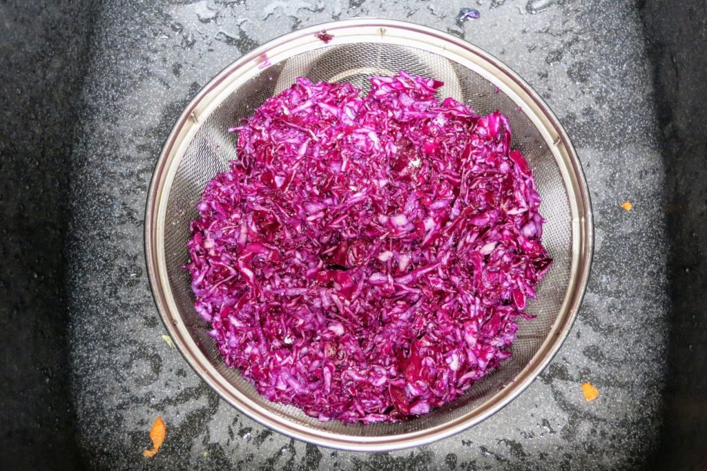 grated red cabbage