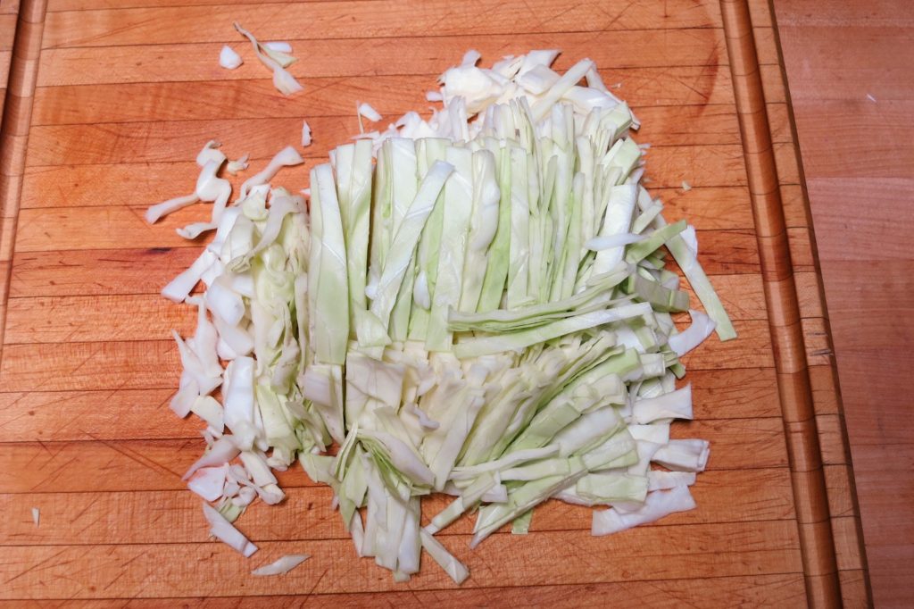 sliced green cabbage