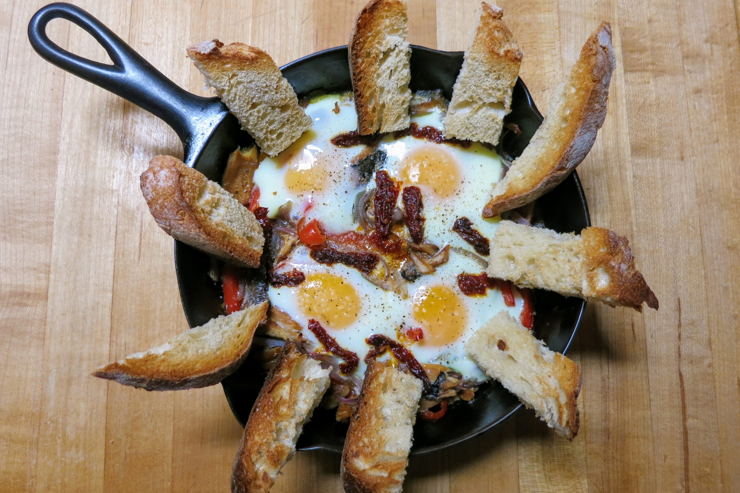 kippers and eggs with toast spears