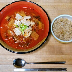 kimchi stew with rice