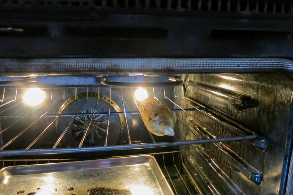 corn under the broiler for elotes