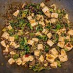 mapo tofu in a wok