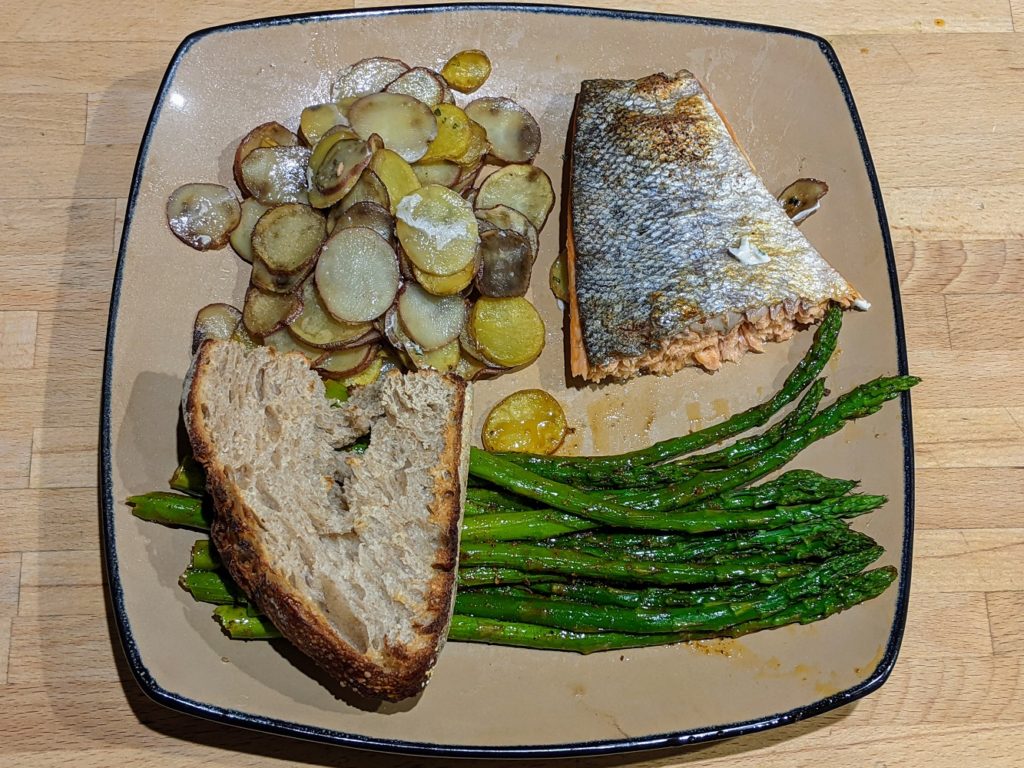 sheet pan salmon on a plate