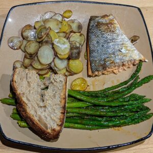 sheet pan salmon on a plate