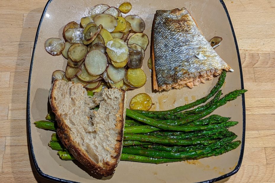 sheet pan salmon on a plate